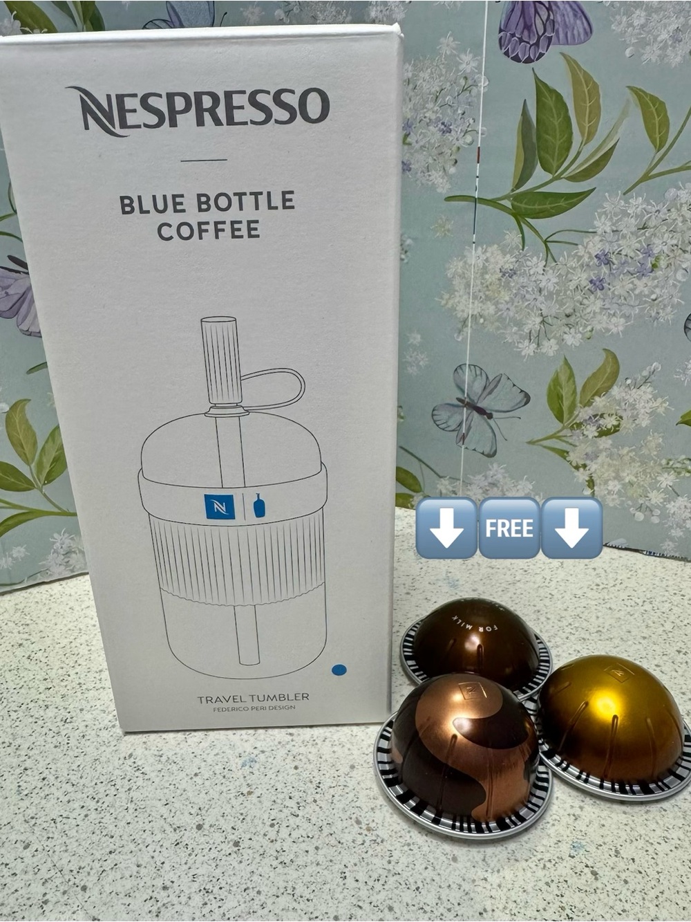 Nespresso Blue bottle Travel Tumbler +🎁
